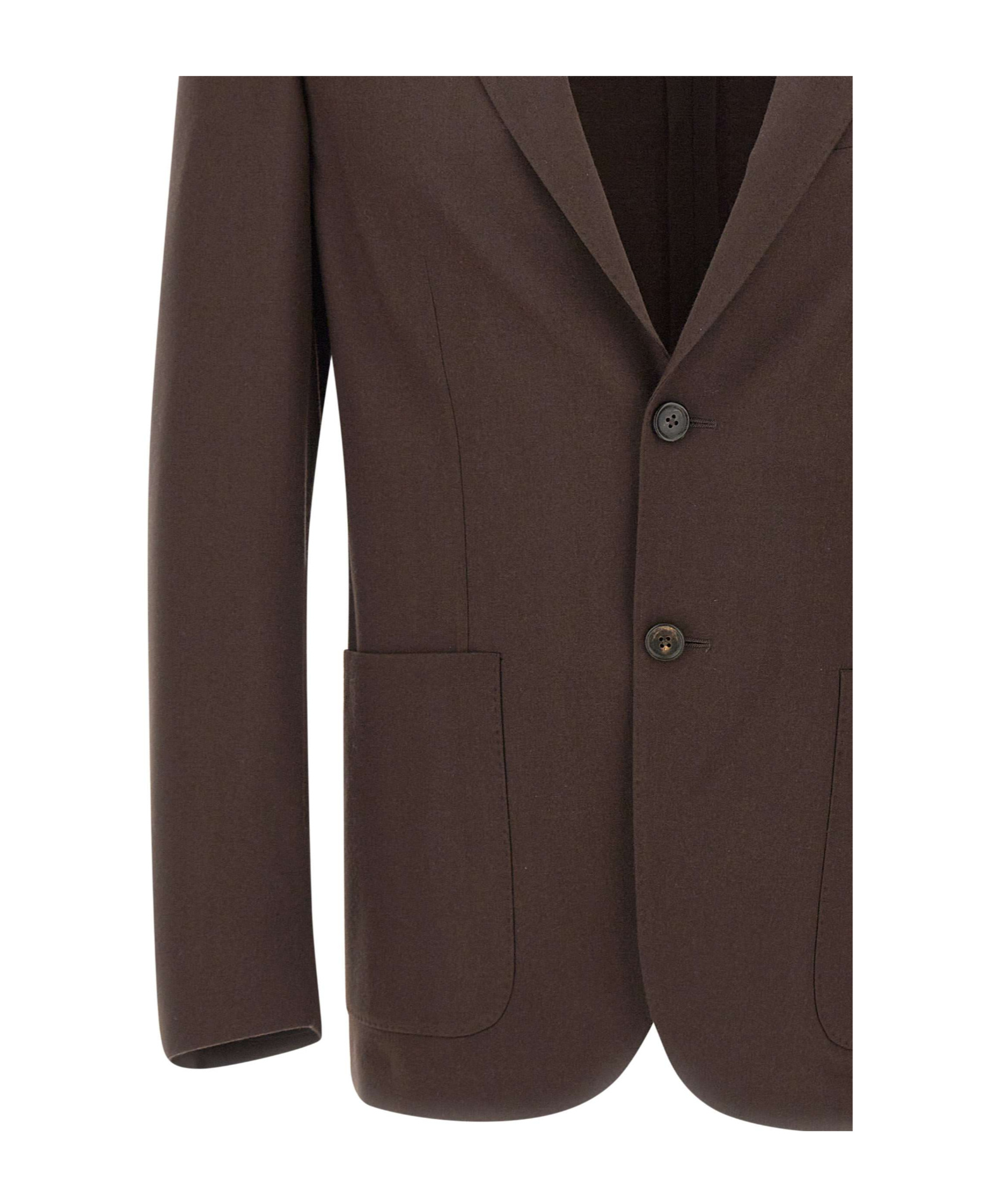 Corneliani Two-button Patch-pocket Blazer In Brown