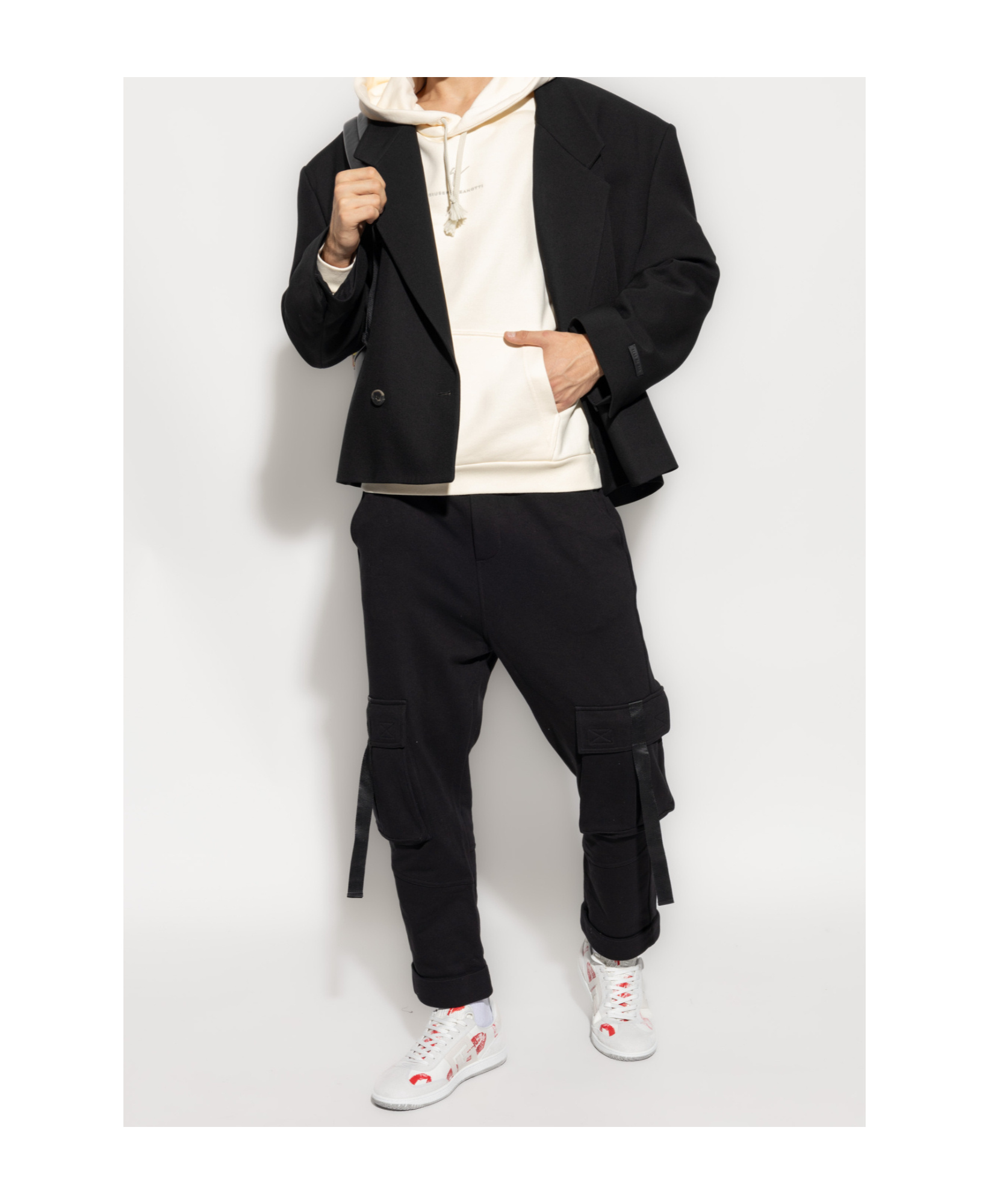 Giuseppe Zanotti Logo-embroidered Drawstring Hoodie In White
