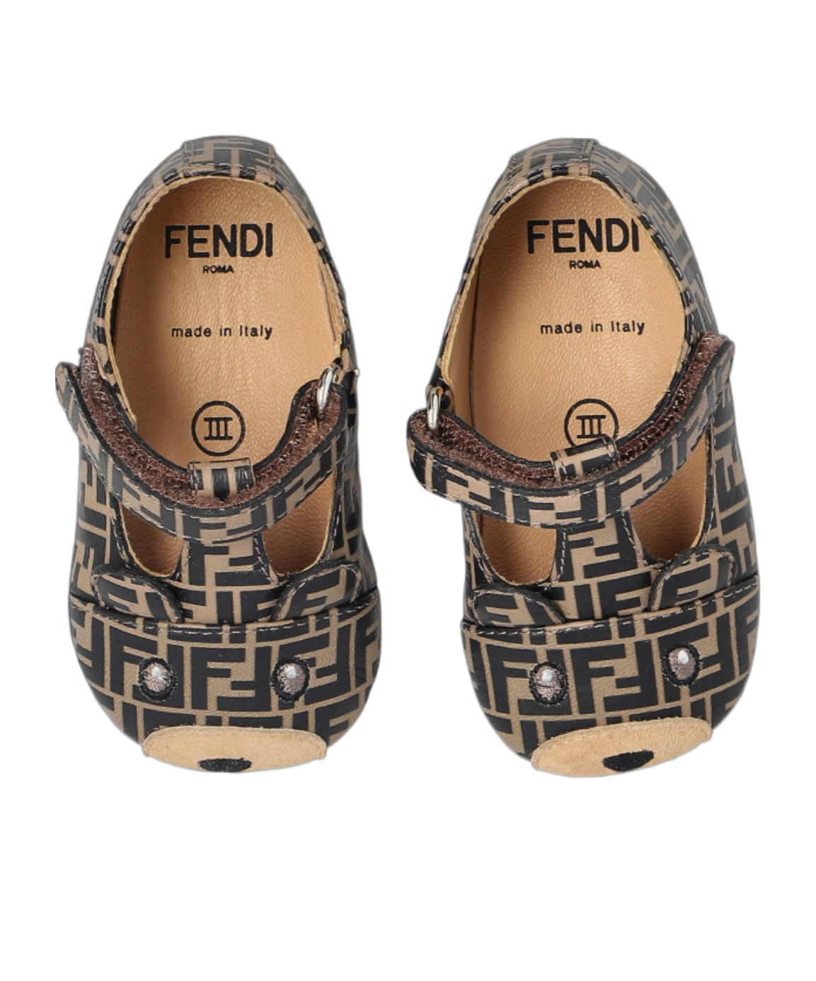 Fendi Kids All-over Logo Printed Touch-strap Pre-walkers In Multi