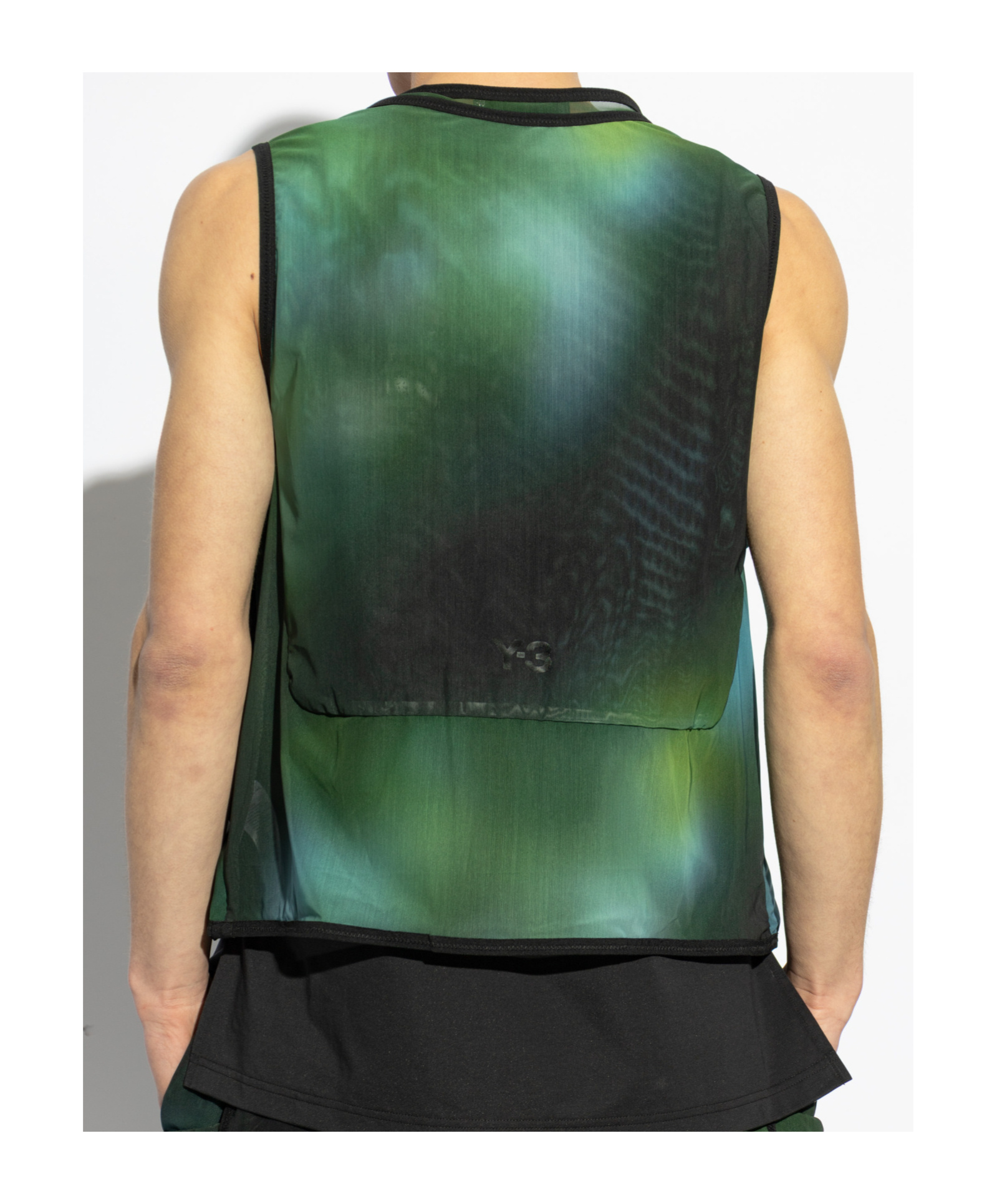 Y-3 All-over Print Mesh Vest In Green