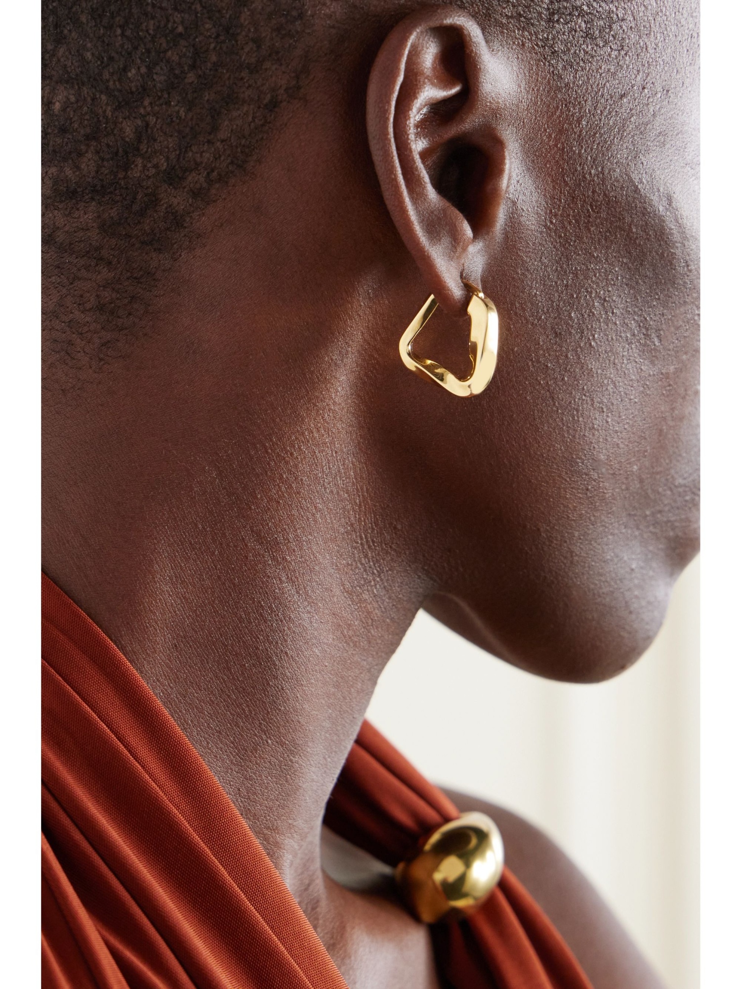 Bottega Veneta Twisted Ring Earrings In Yellow