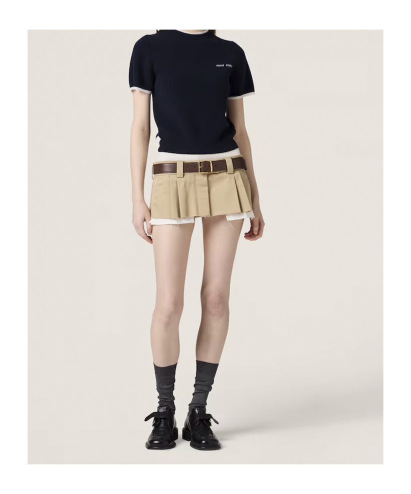 MIU MIU CASHMERE AND WOOL CREW-NECK SWEATER
