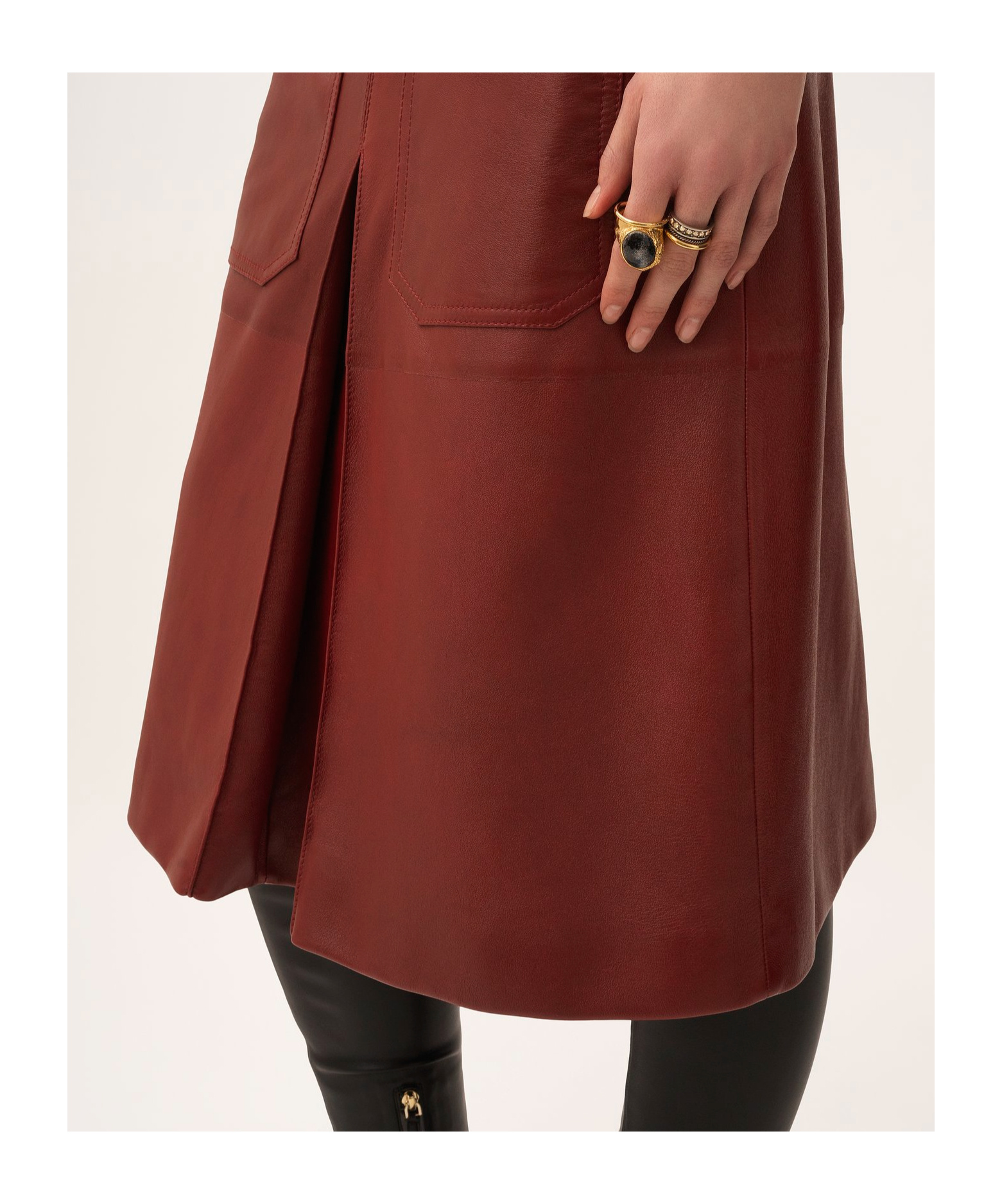 Chloé Knee-length Skirt In Leather In Red