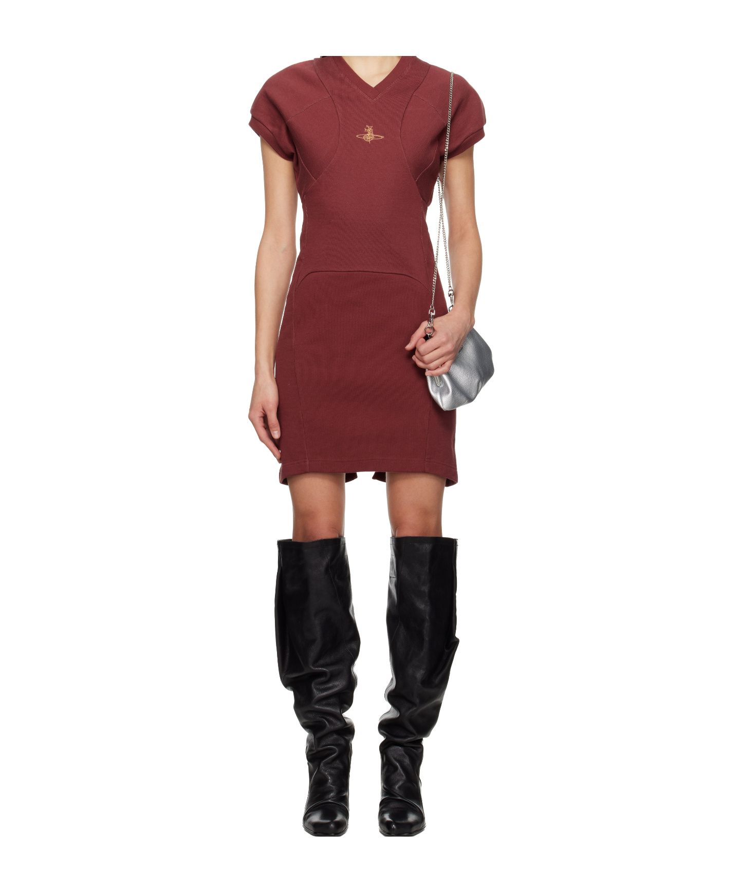 Vivienne Westwood Red Pourpoint Football Minidress In Burgundy
