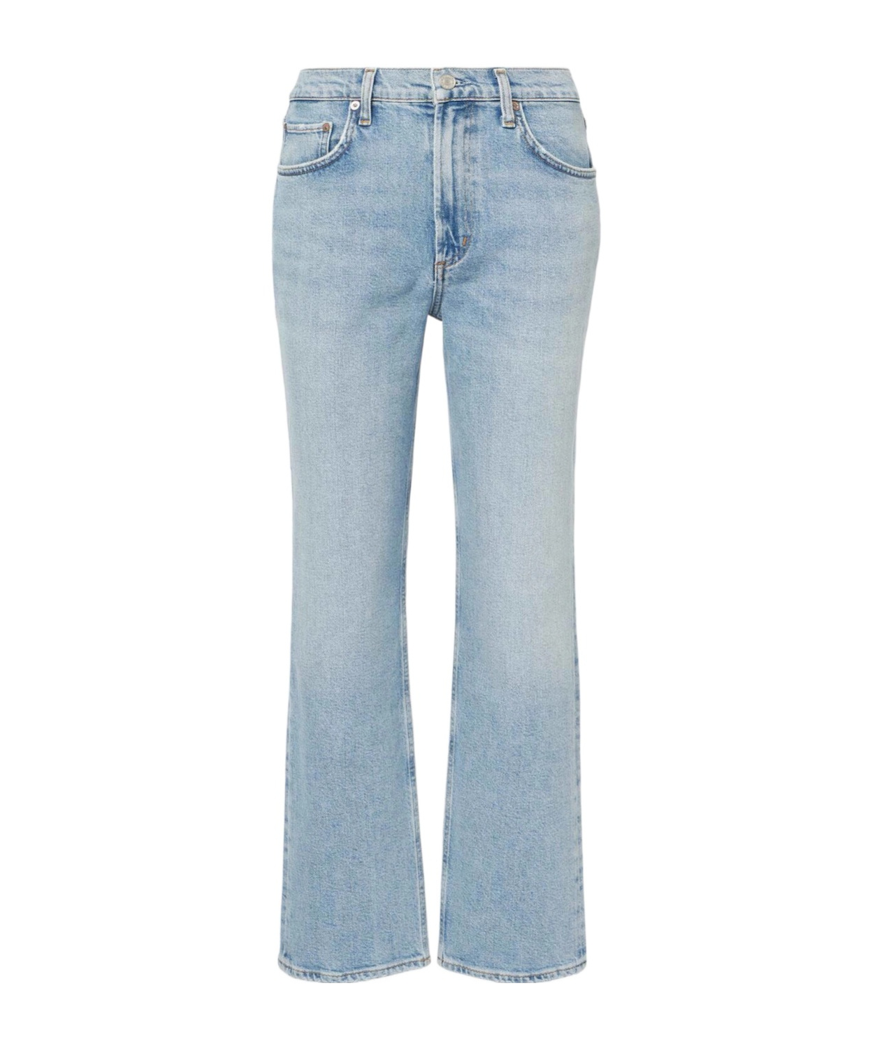 Agolde Valen Mid-rise Straight-leg Denim Trousers In Blue