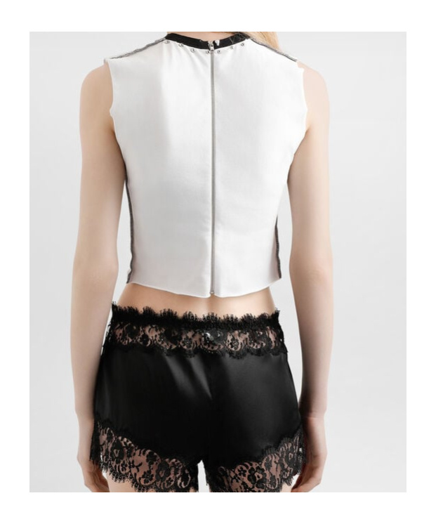 Dolce & Gabbana Star-print Studded Top In White