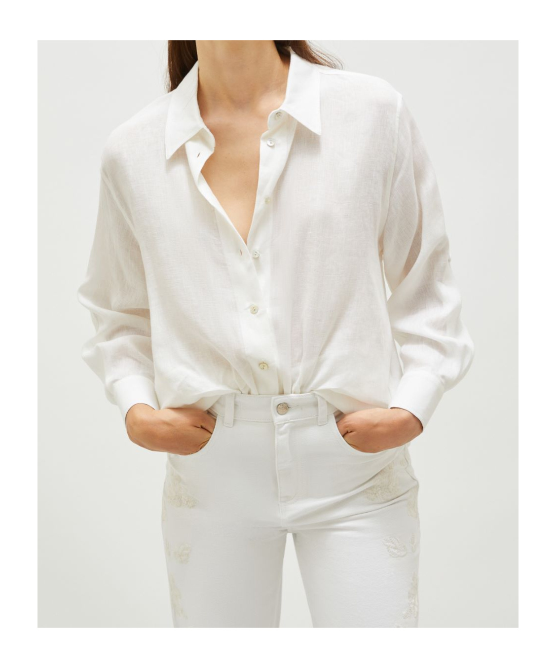 Marella Linen Shirt In White