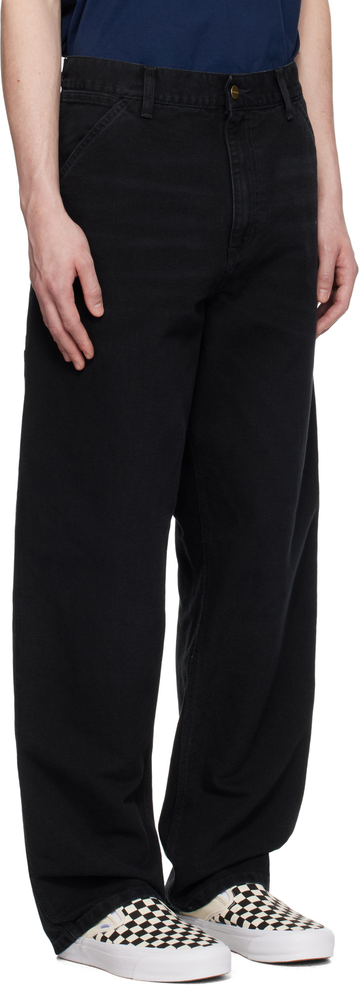Carhartt Black Single Knee Trousers In Black