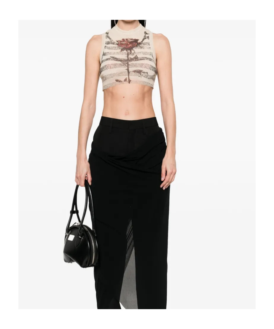 Shop Jean Paul Gaultier Sleeveless Short Vest In White