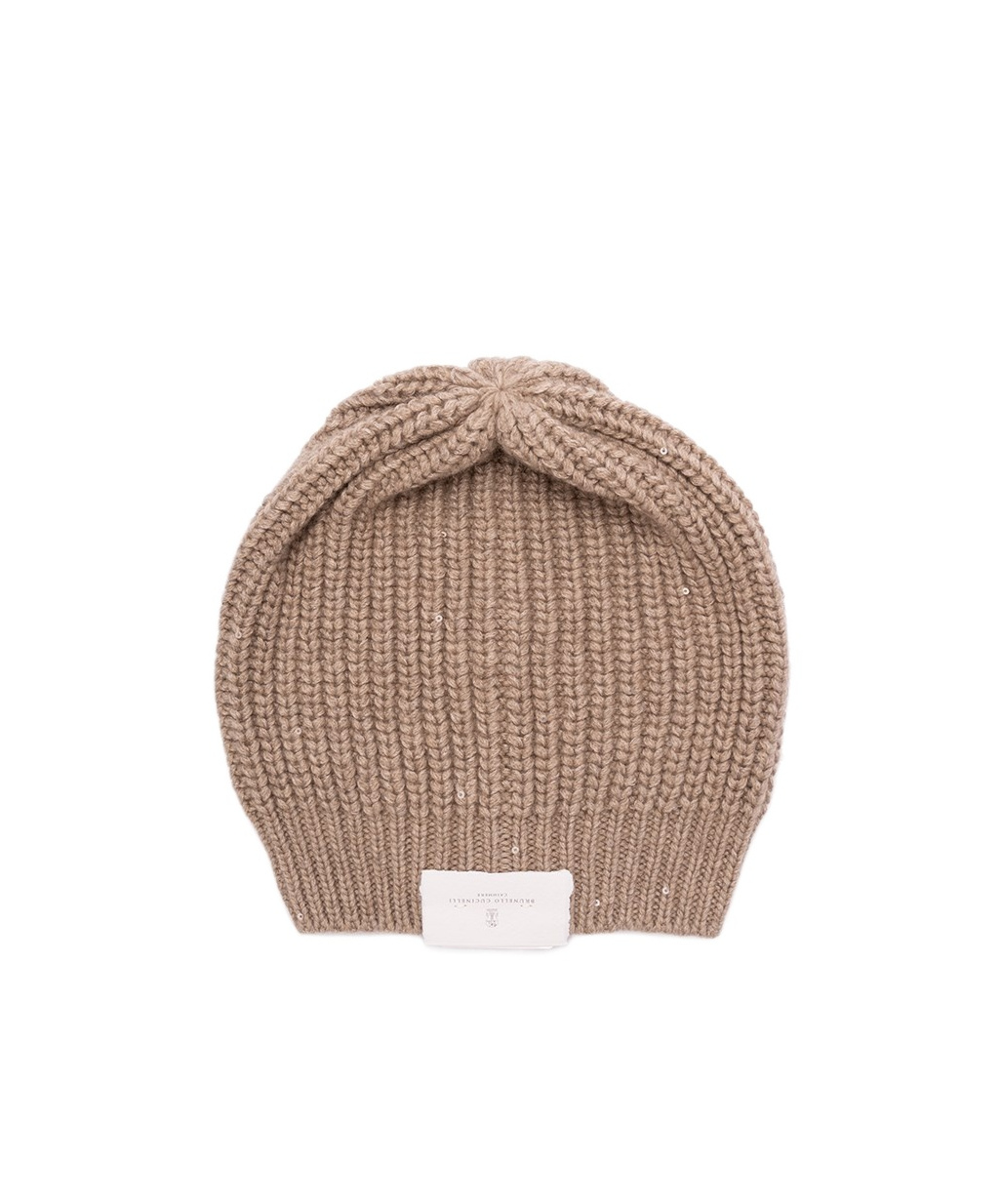Brunello Cucinelli Sequin-embellished Ribbed-knit Beanie In Brown