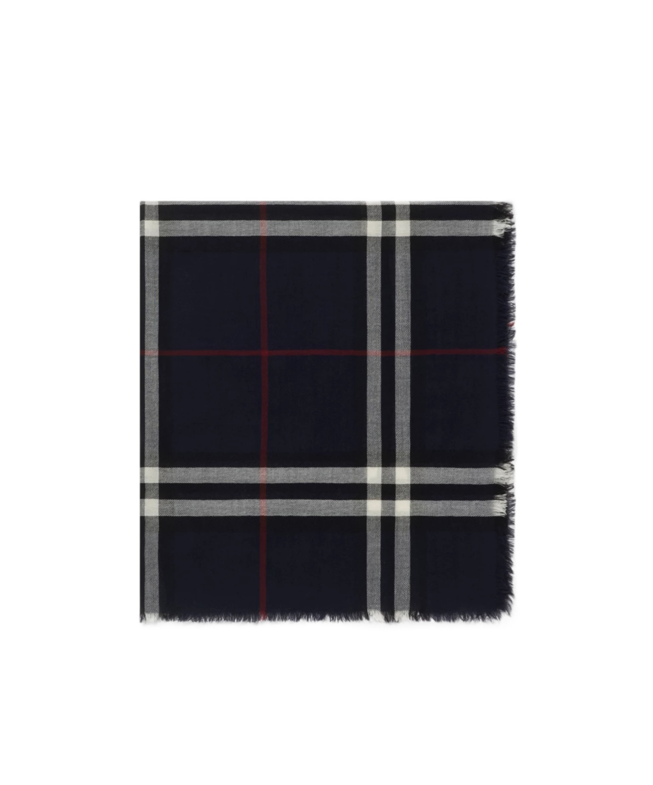 Burberry Wide Check Wool Scarf In Ink
