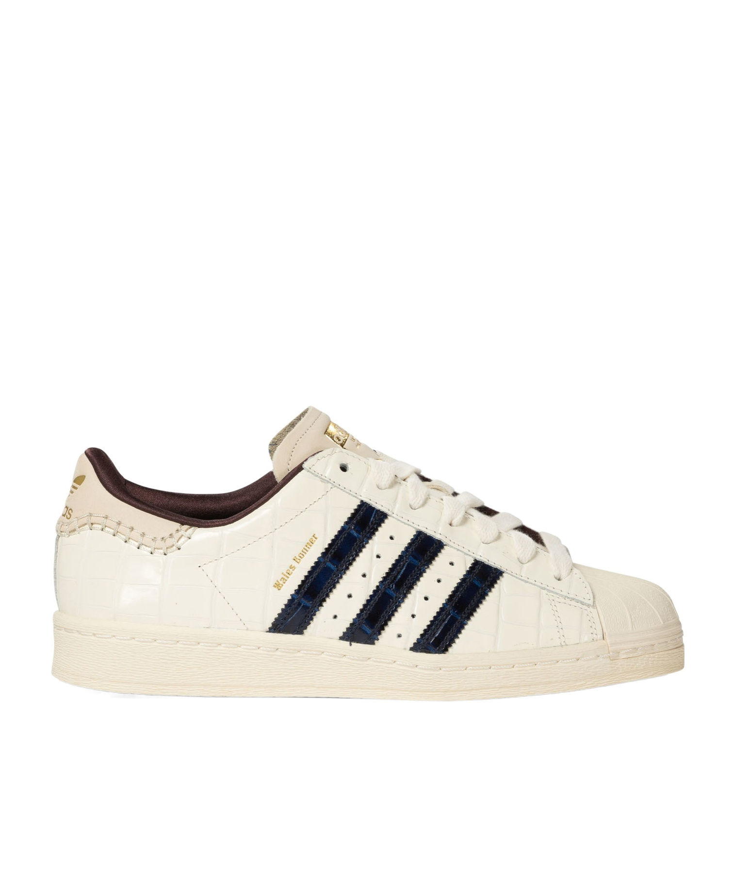 Adidas Originals X Wales Bonner Superstar Croc-embossed Leather Sneakers In White