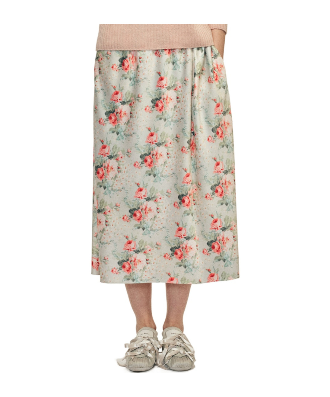 Simone Rocha Single Hip Detail Easy Skirt In Gray