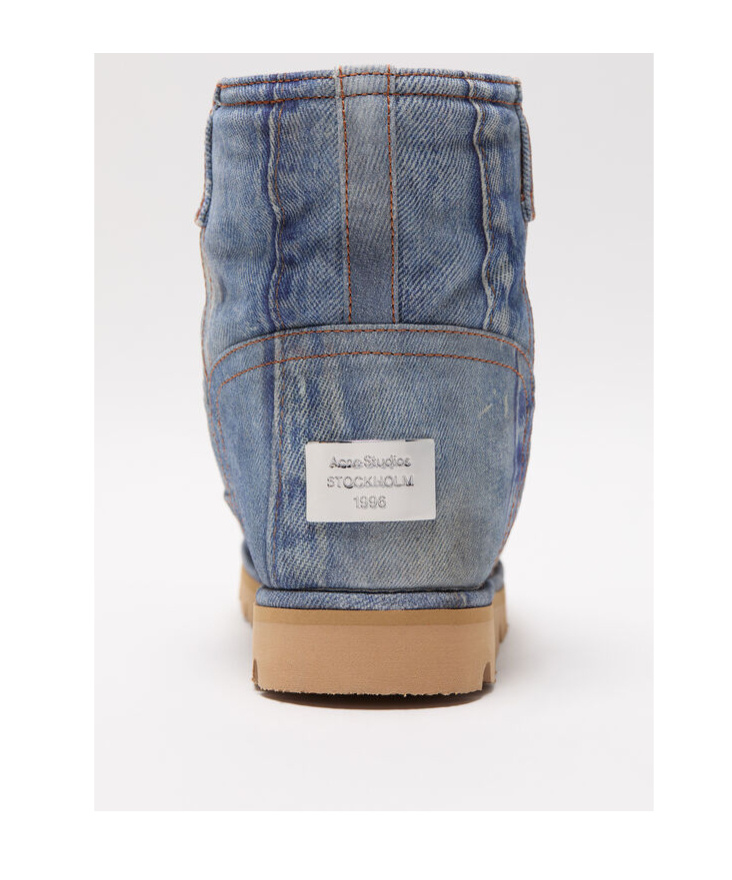 Acne Studios Logo Patch Ankle Boots In Gray