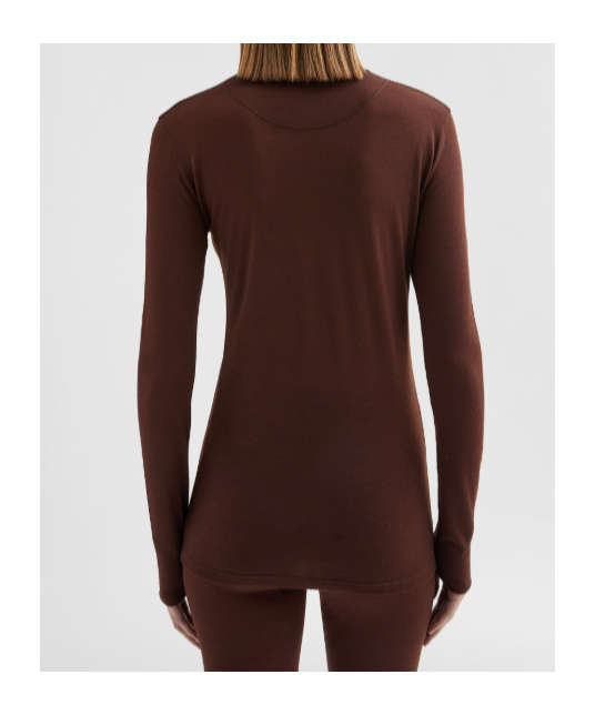 Jil Sander Brown Lightweight Wool Blend High-neck T-shirt In Brown