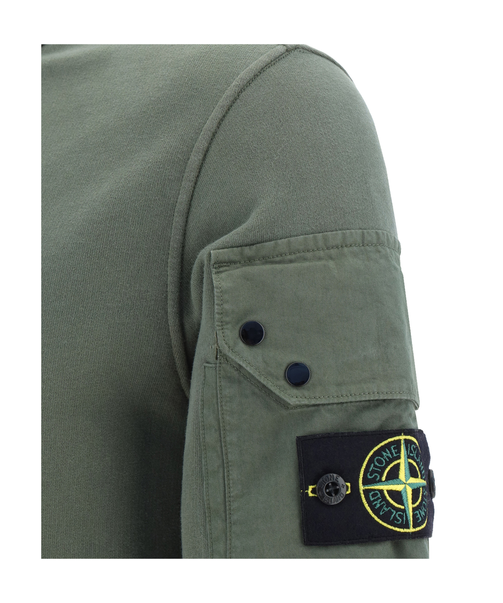 Stone Island Compass-badge Cotton Sweatshirt In Green