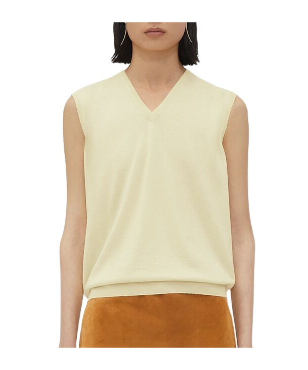 Bottega Veneta Logo Embroidered Vest In Nude