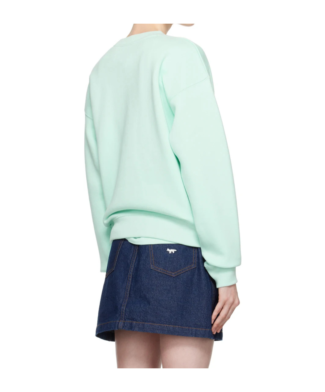 Shop Maison Kitsuné Bold Fox Head Patch Sweatshirt In Blue