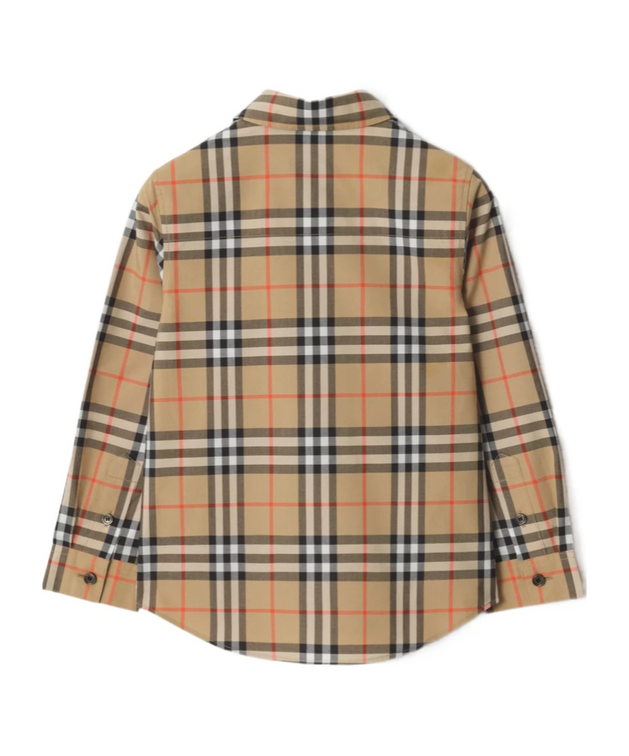 Burberry Check Cotton Shirt In Brown