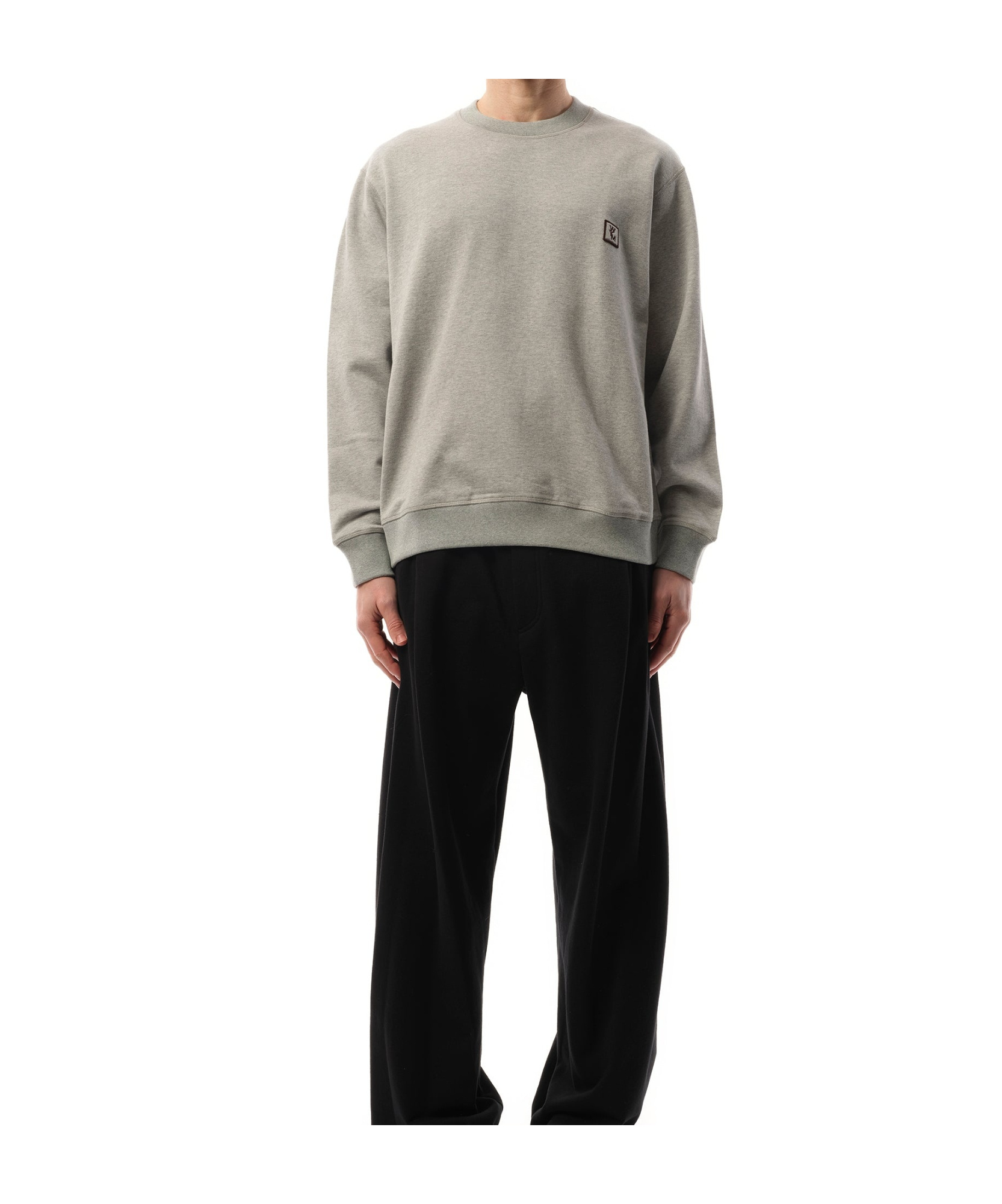 Wooyoungmi Round-collar Long-sleeve Hoodie In Gray