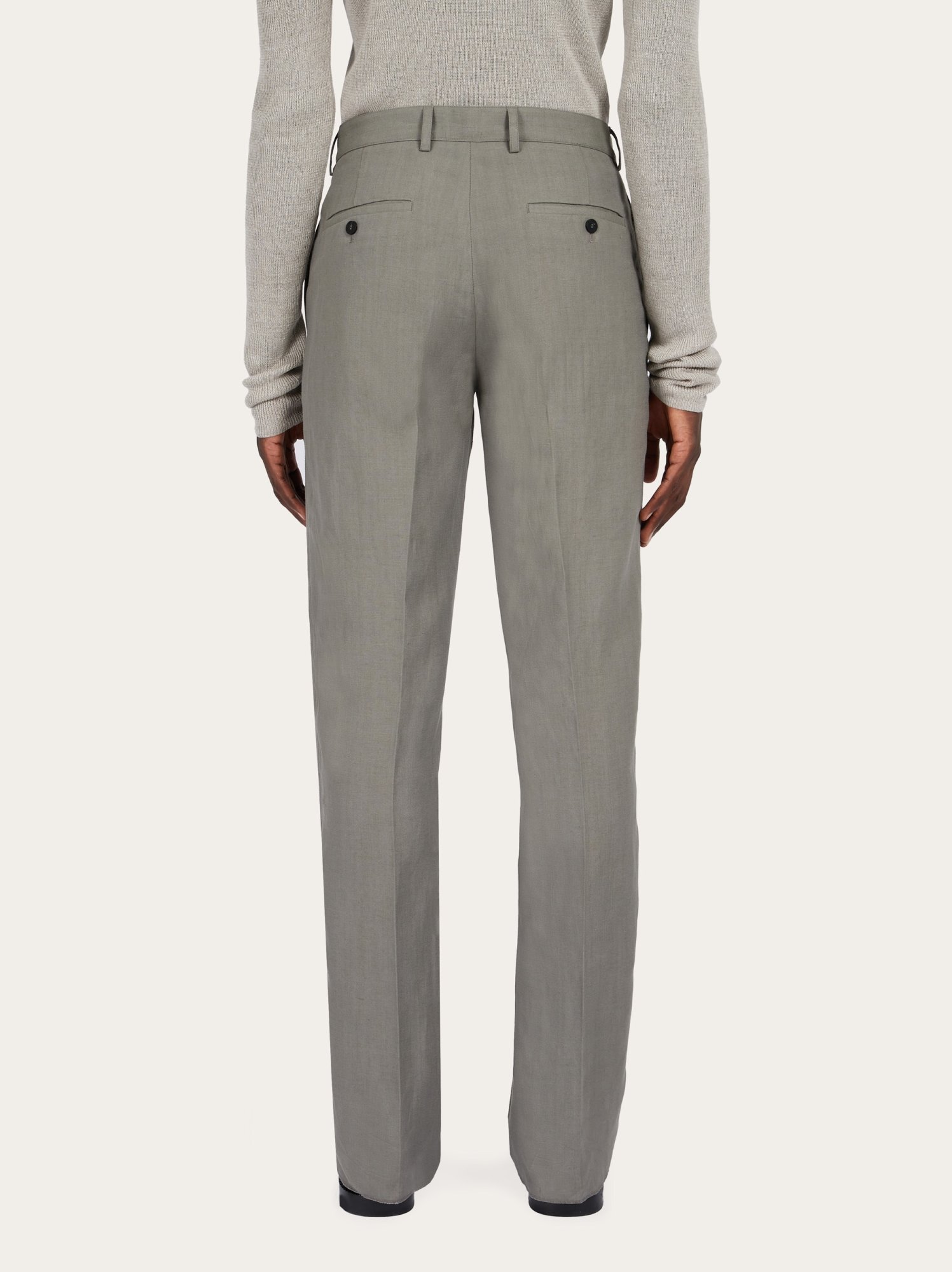 Ferragamo Straight-leg Tailored Trousers In Gray