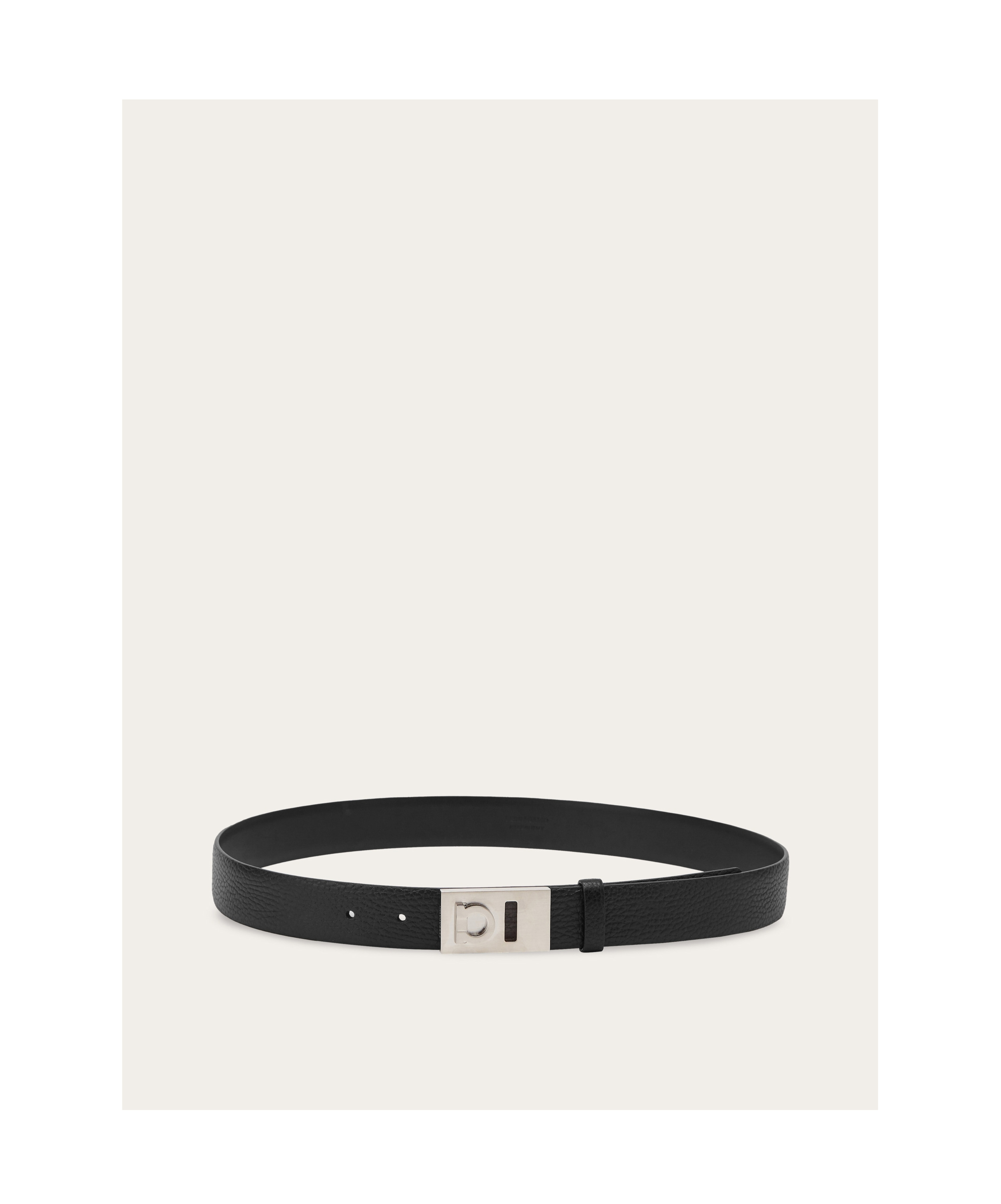 Ferragamo Fixed Leather Belt In Black