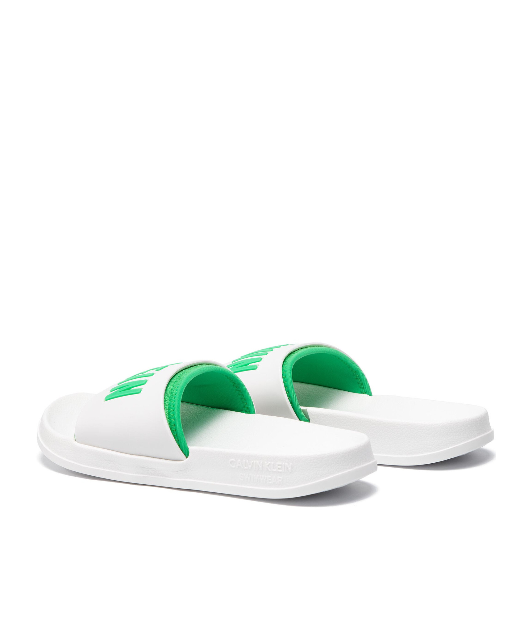 Calvin Klein Logo Slippers In White