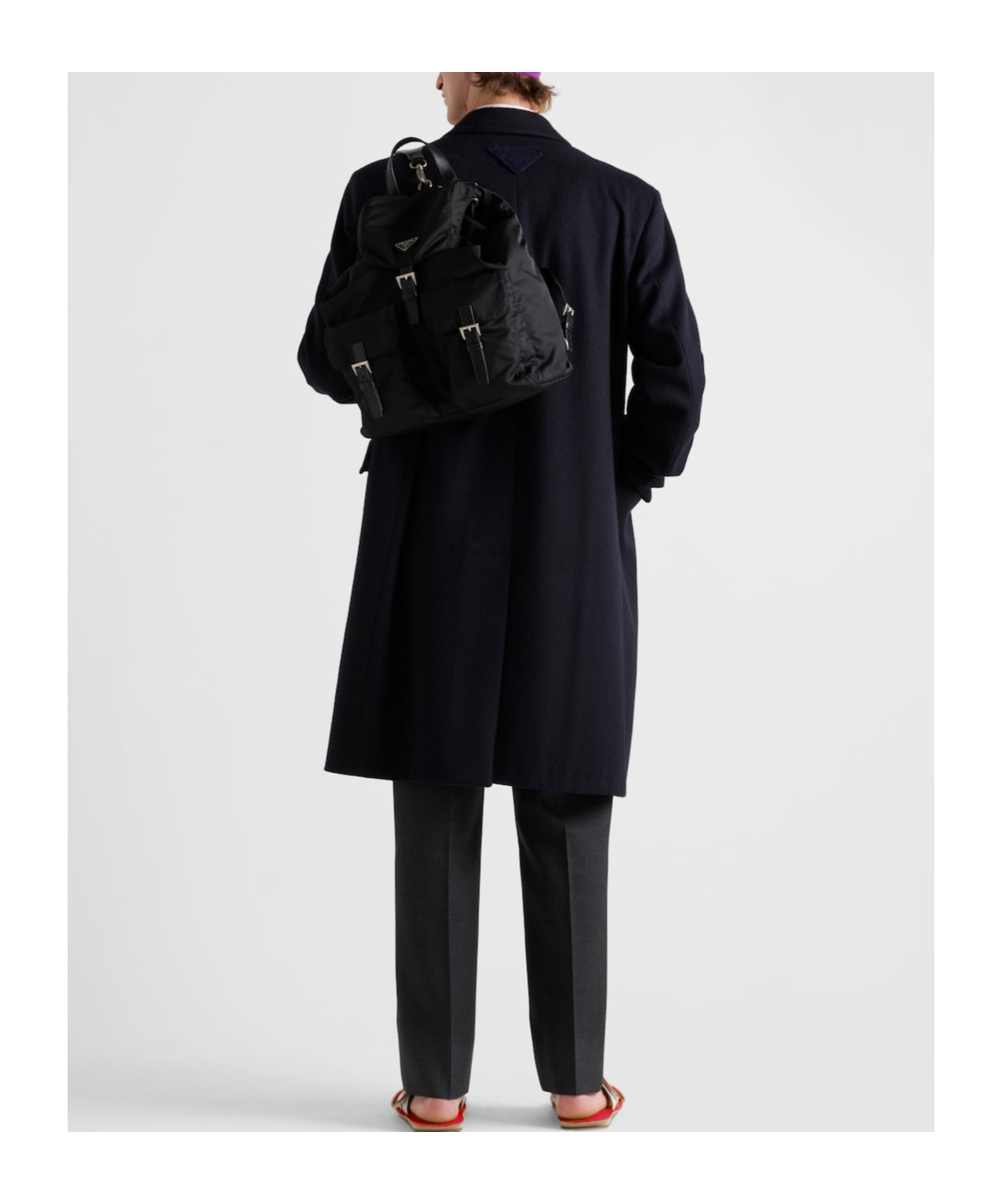 Prada Single-breasted Wool Coat In Blue