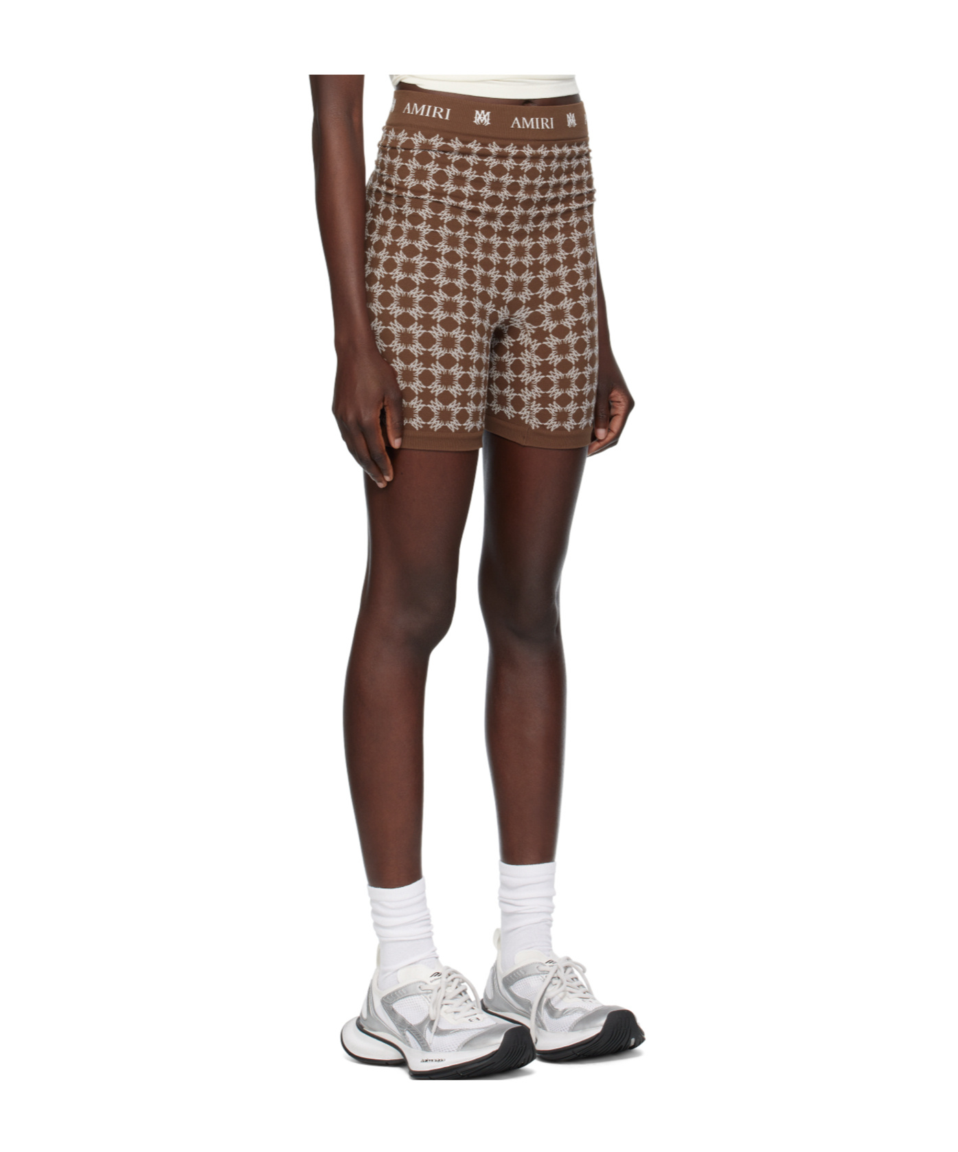 Amiri Ma Quad Seamless Sports Shorts In Brown