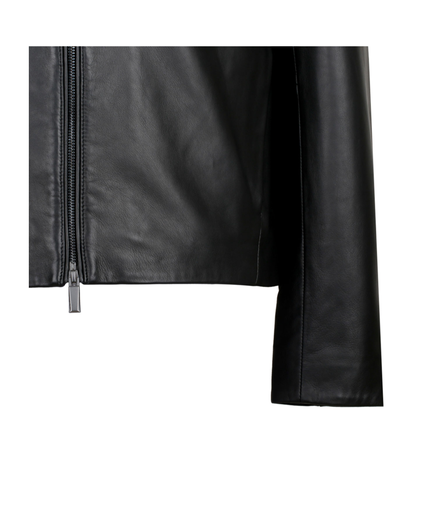 Shop Calvin Klein Long-sleeved Leather Jacket In Black
