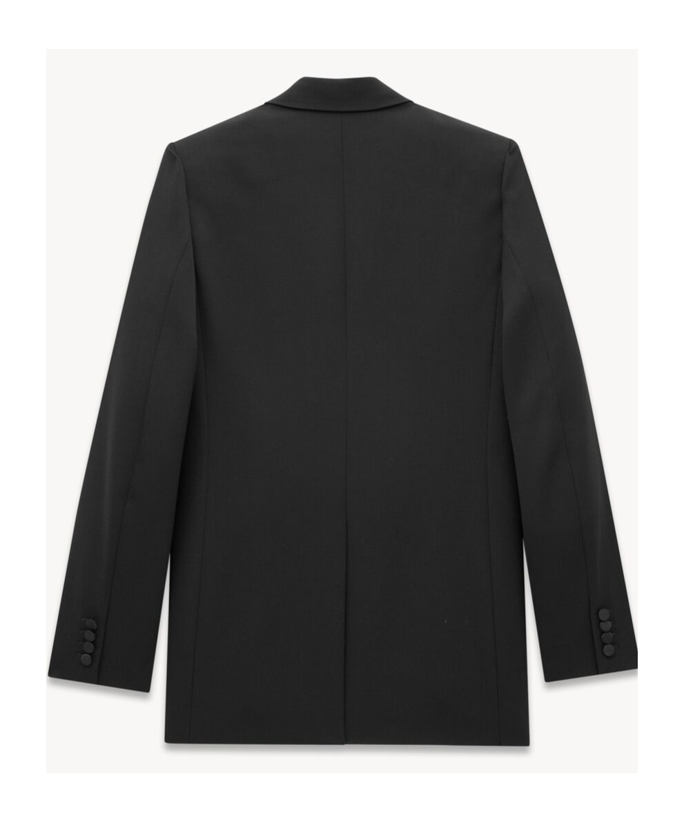 Saint Laurent Classic Long-sleeve Tuxedo Blazer In Black