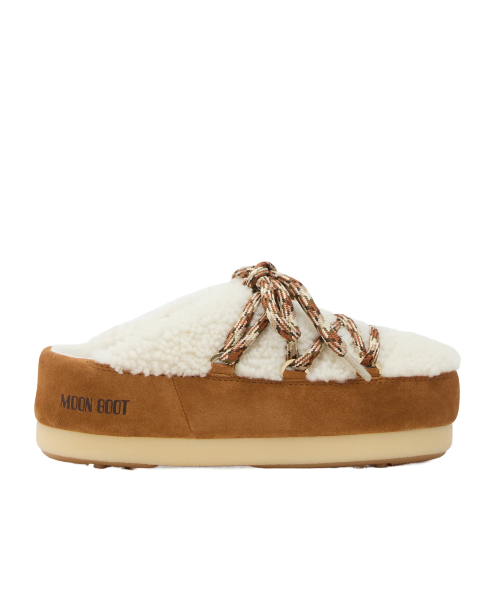 Moon Boot Logo Slippers In Animal Print