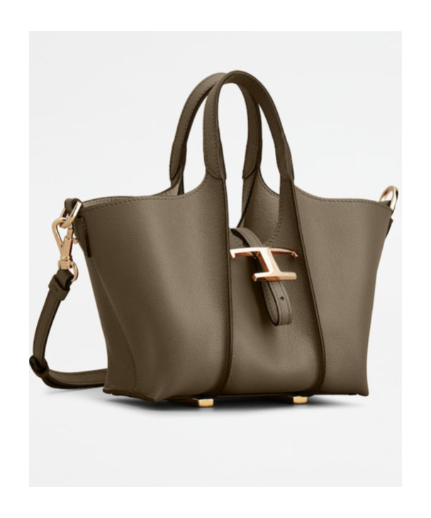 Tod's T Timeless Leather Tote Bag In Brown