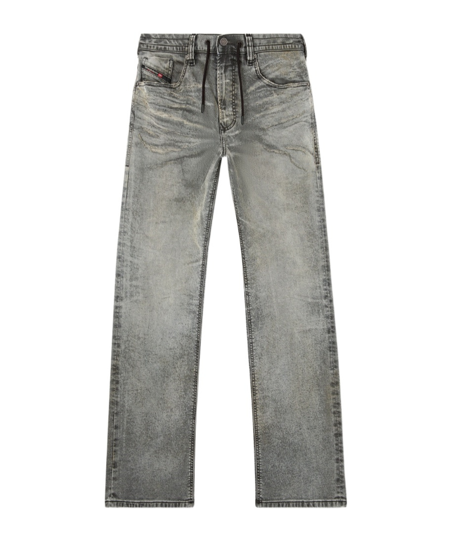 Diesel Faded Straight-leg Jeans In Gray