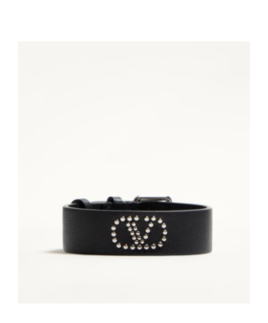 Valentino Garavani Garavani Vlogo Signature Leather And Metal Bracelet