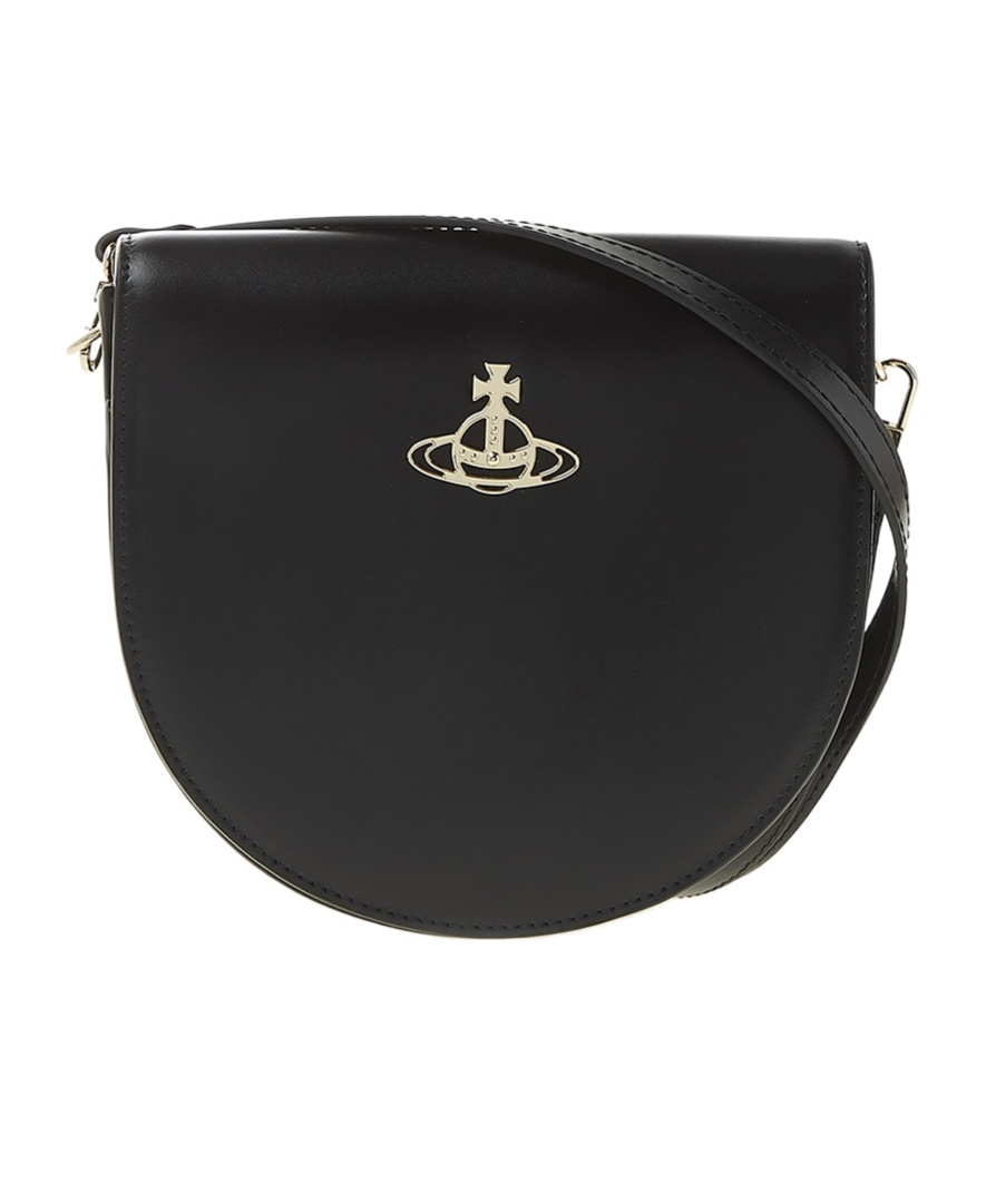 Vivienne Westwood Logo Plaque Cross Body Bag In Black