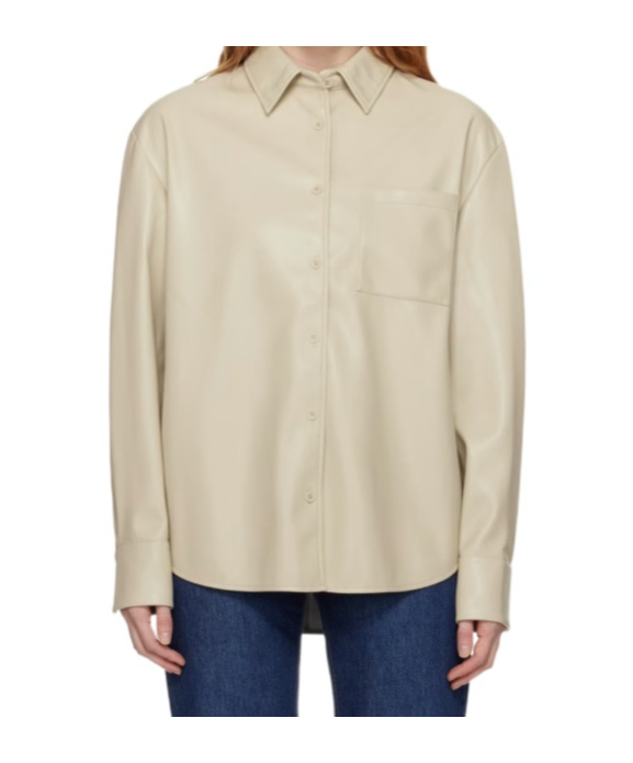 The Frankie Shop Chrissie Faux-leather Shirt