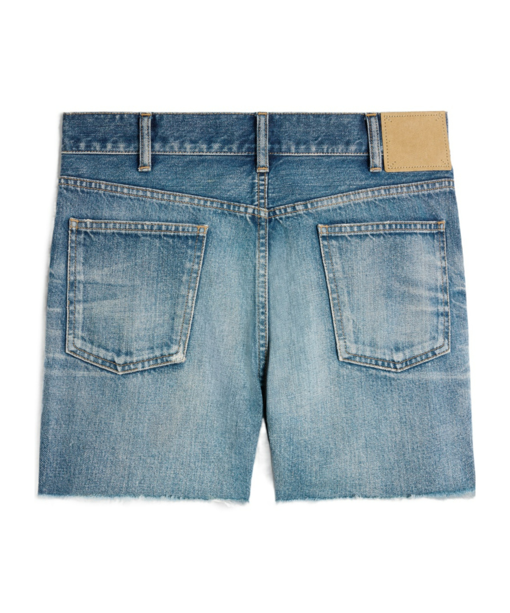 Celine Belt-loop Denim Shorts In Gray