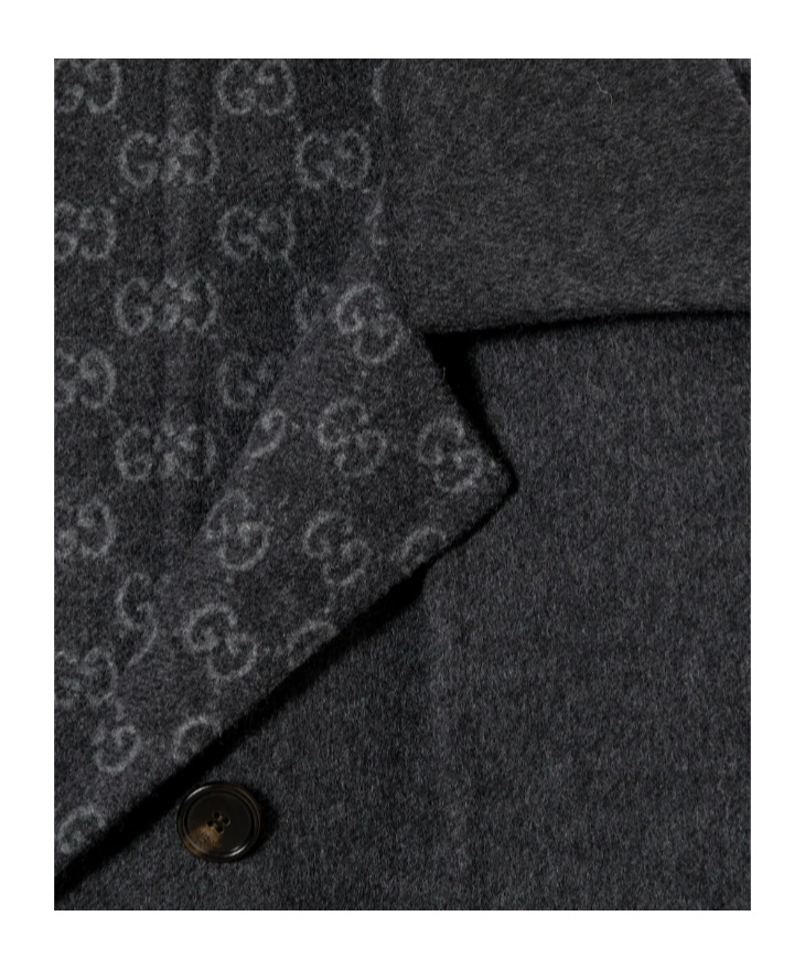 Gucci Silk Wool Coat In Gray