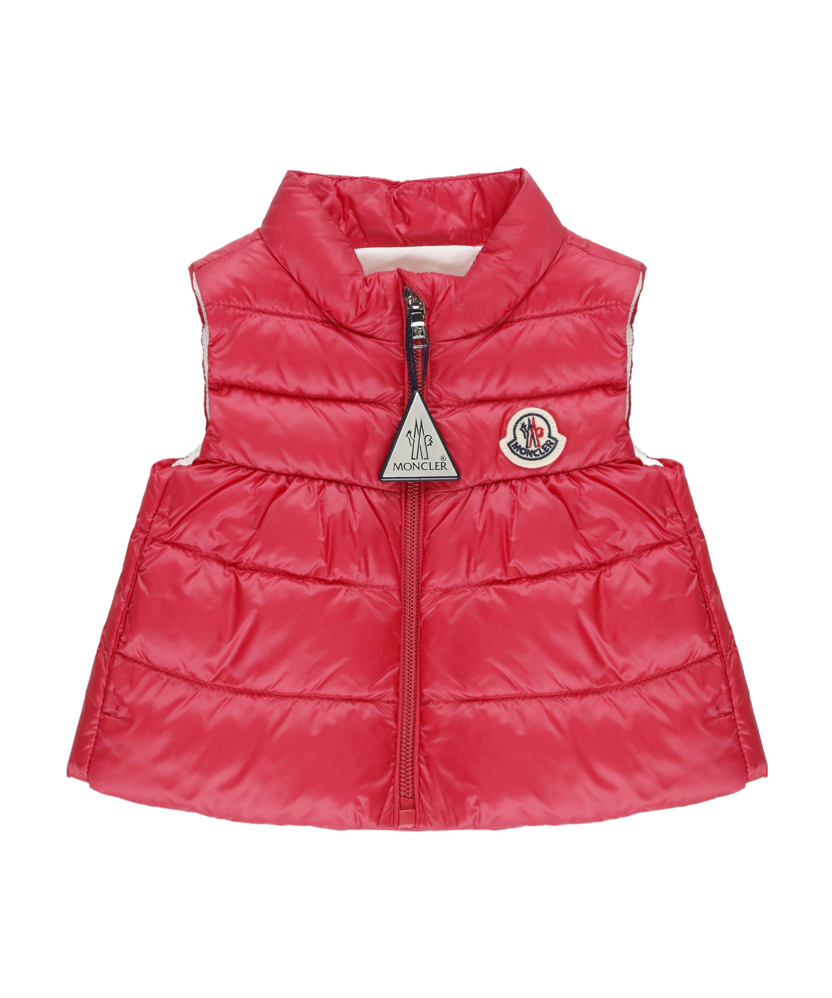 Moncler High-necked Sleeveless Vest In Red