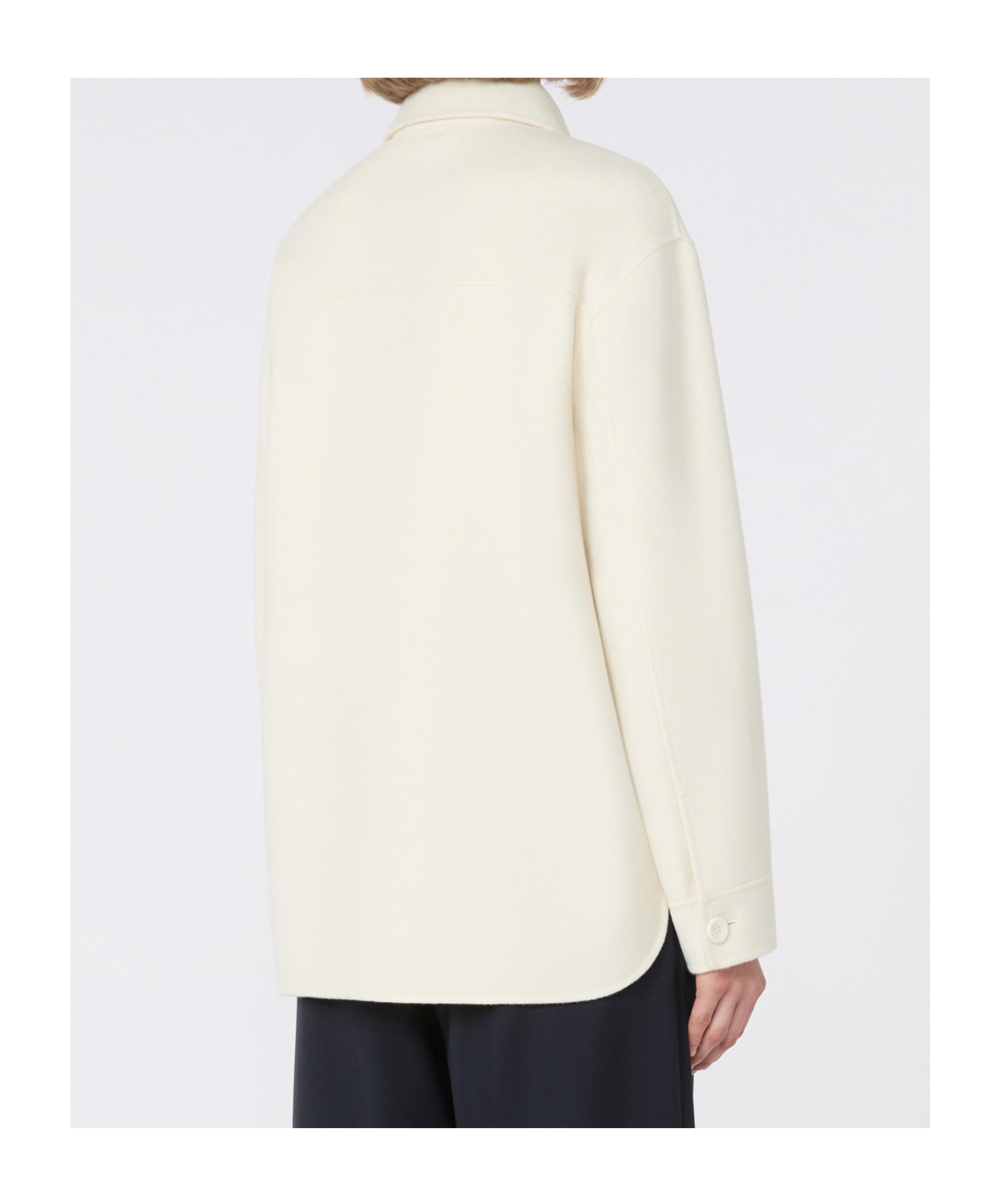 Max Mara Jacket In Wool, Cashmere And Silk Broadcloth In White