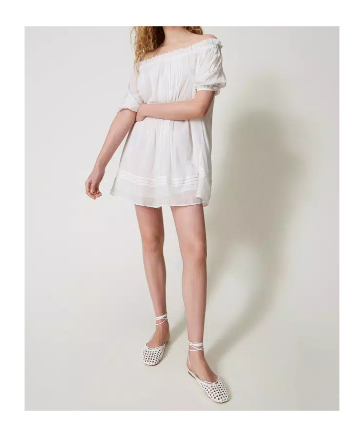 Twinset Off-the-shoulder Blouse In White