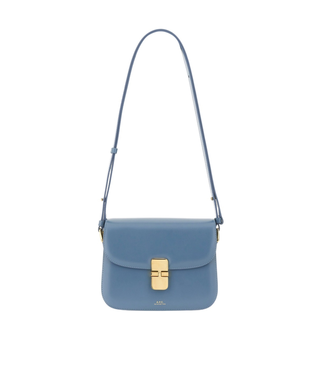 Apc A.p.c. Grace Logo Printed Small Shoulder Bag In Blue
