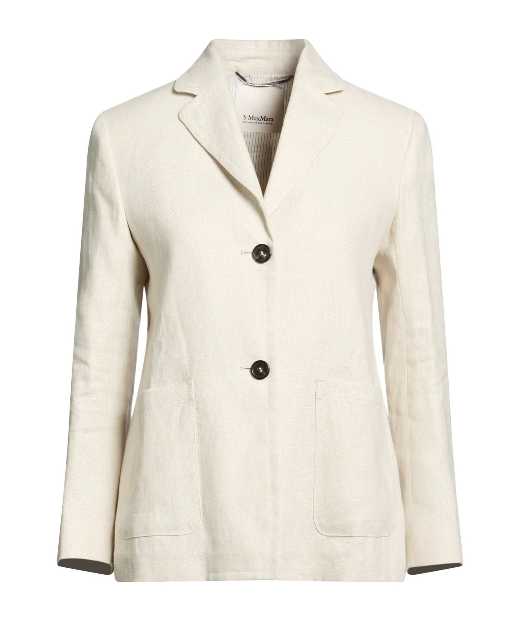 Max Mara Minimalist Single-breasted Linen Blazer In White