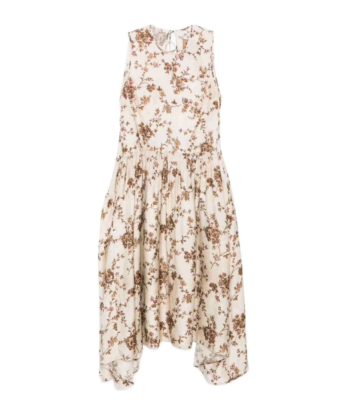 Uma Wang Avery Dress Woman White And Brown In White/brown