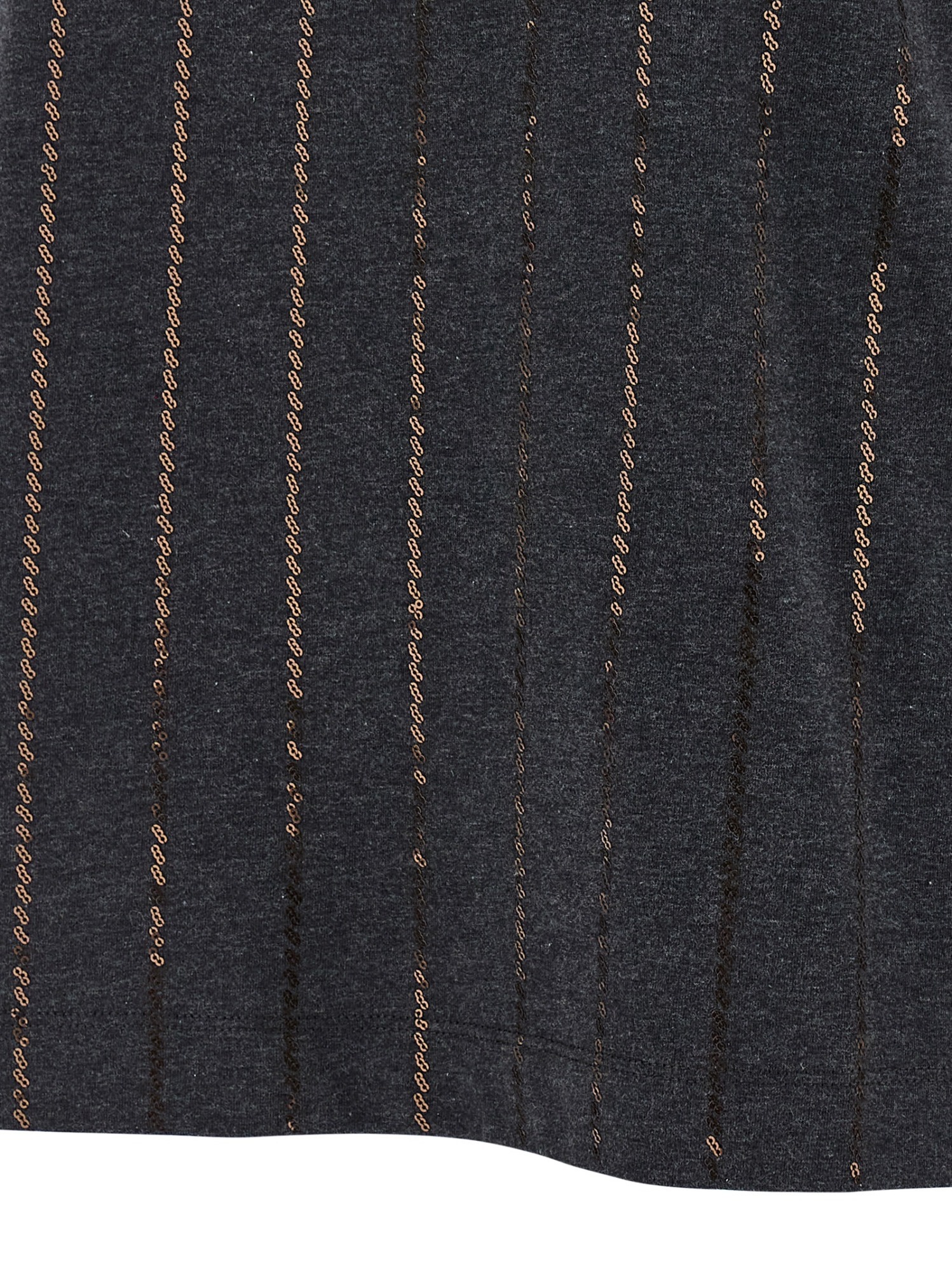 Brunello Cucinelli Grey Dazzling Chalk Stripe Embroidery T-shirt In Black