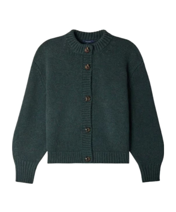 Soeur Leonard Button-front Merino-wool Cardigan In Gray