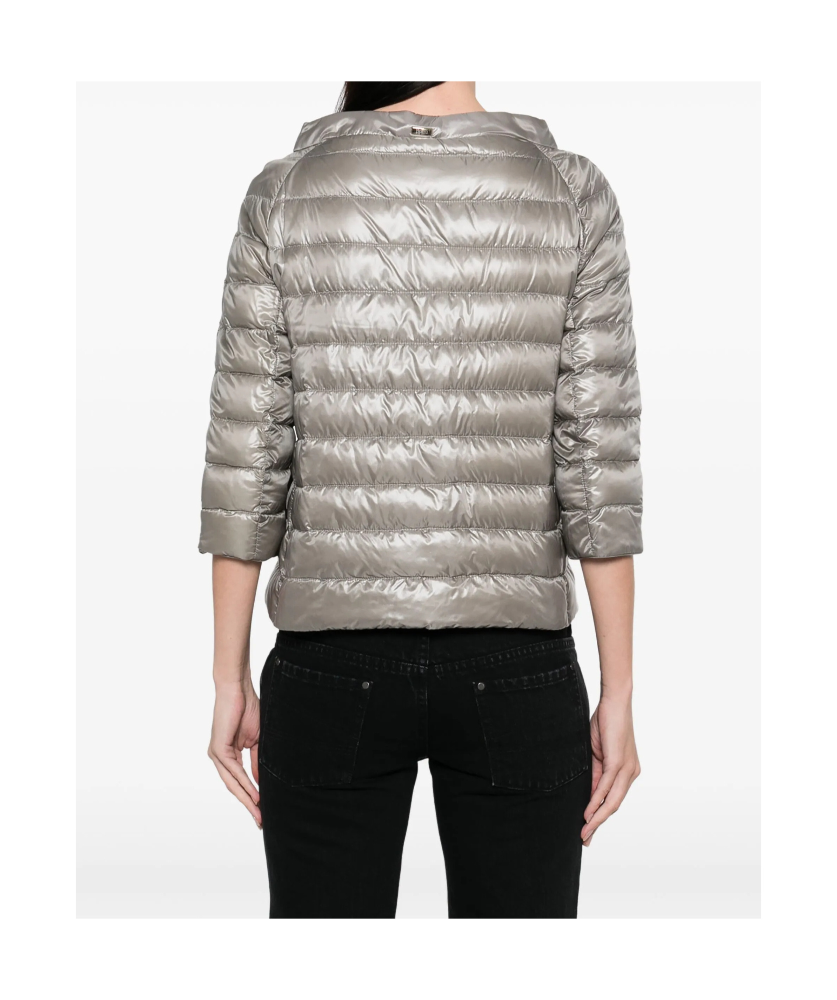 Herno Collarless Jacket In Silver