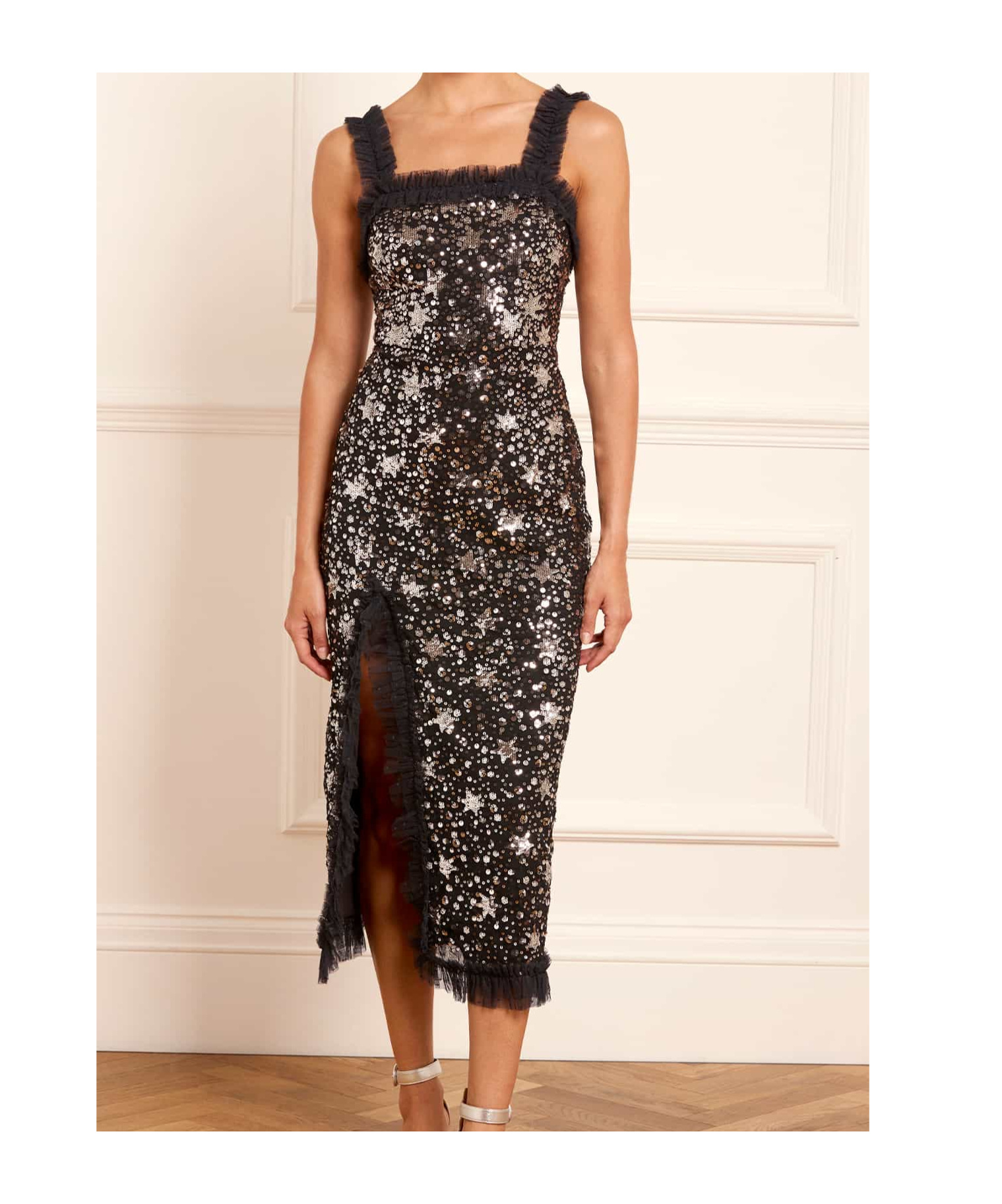 Needle & Thread Shooting Stars Halter Ballet Dress In Black