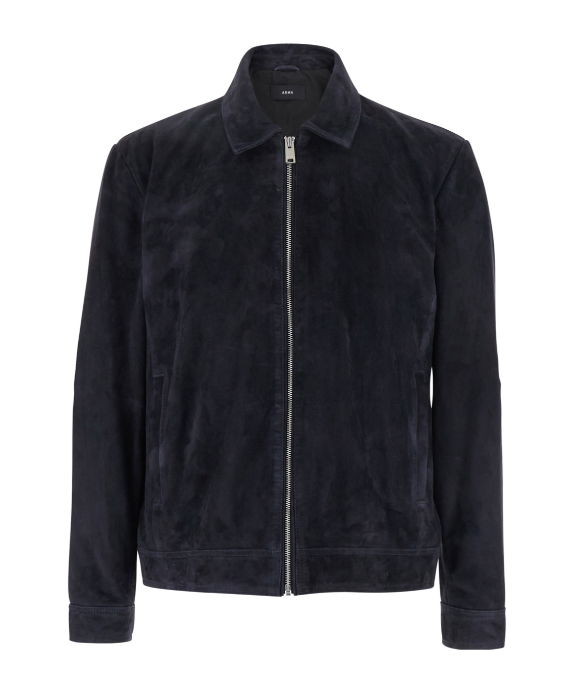Arma Long-sleeved Suede Leather Jacket In Black